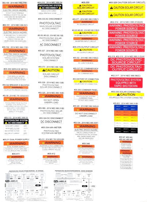 Solar Warning Sticker Package