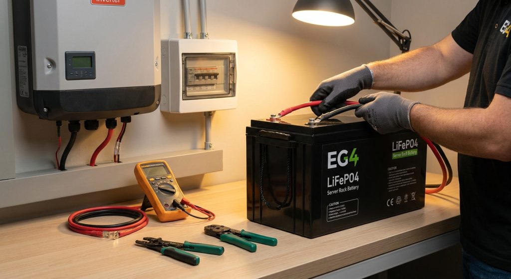 How to wire an EG4 battery for off-grid backup power