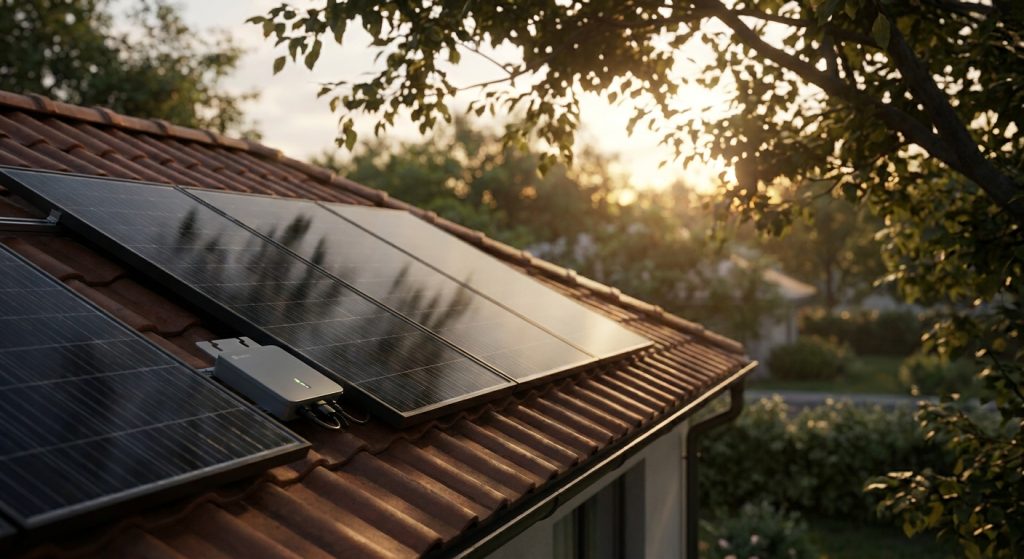 Solar microinverters for shaded roof arrays