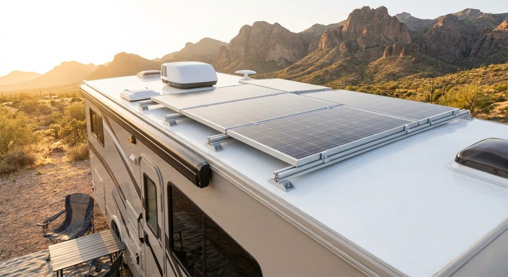Solar mounting systems for RV and camper rooftops