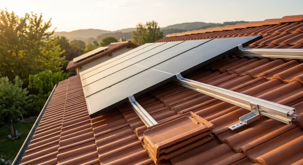 Solar panel mounting systems for tile roofs