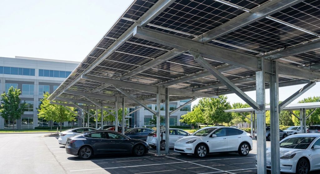 Solar panel racking systems for solar carports