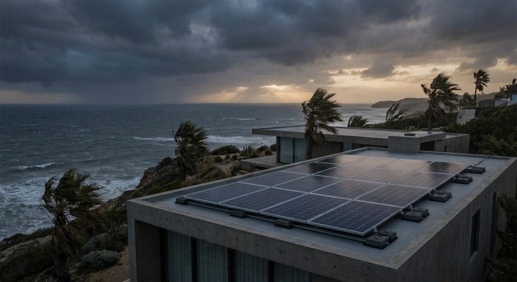 Solar panels for high-wind and hurricane-prone regions
